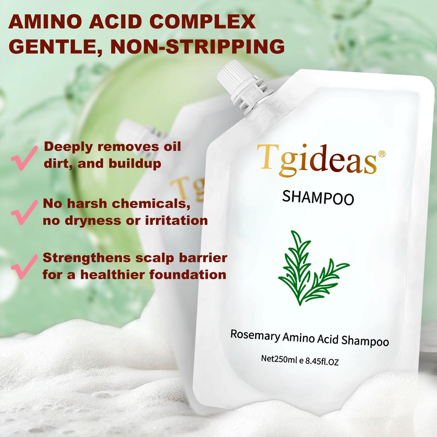 Tgideas Rosemary Amino Acid Shampoo, Hair Growth Shampoo for Thinning Hair Women and Men Hair Loss, Zinc PCA Thicken & Strengthen Scalp Beauty and Personal Care Tgideas