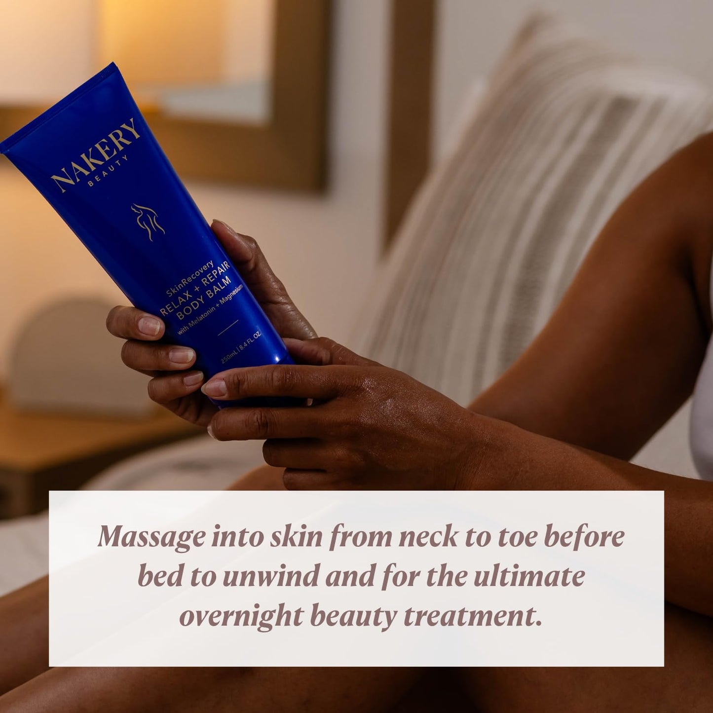 Nakery Beauty SkinRecovery Relax + Repair Body Balm, Magnesium Melatonin Sleep Lotion with Retinol + SepiLift, Firming Cream for Crepey Sagging Skin