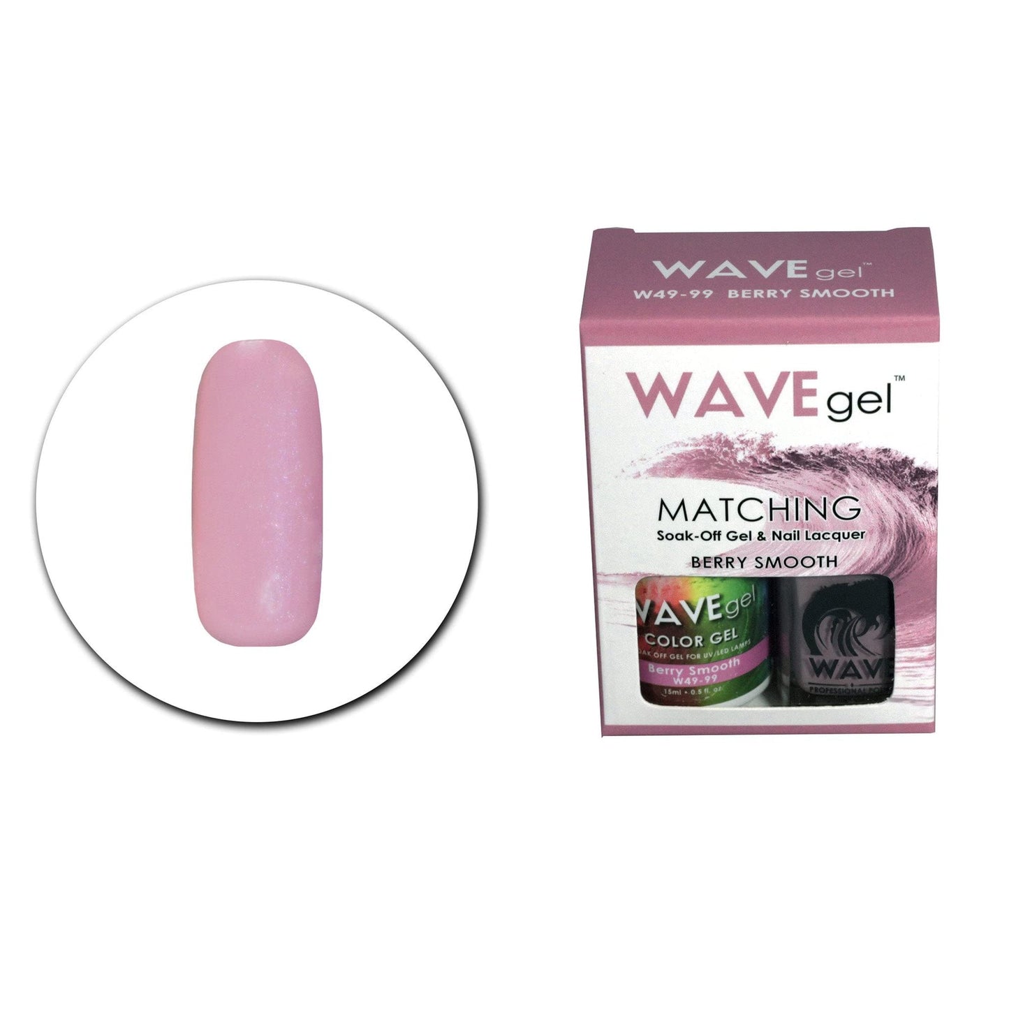WAVEGEL Soak-0ff Gel & Nail Lacquer Matching Duo Set - Berry Smooth - W4999-4999 I 0.5 Oz Beauty & Personal Care WAVE gel