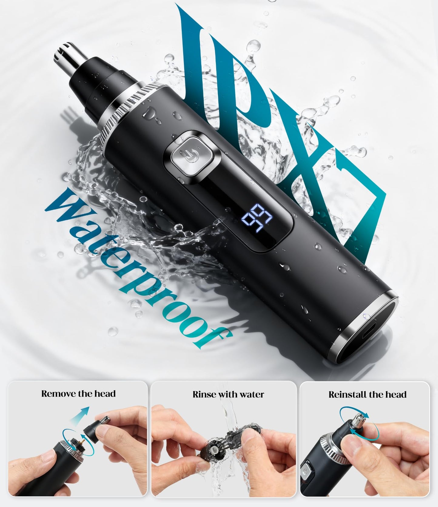 Apetexo Nose Hair Trimmer for Men and Women, Type-C Rechargeable Precision Groomer with Double-Edged Blades, Painless & IPX7 Waterproof Design Beauty and Personal Care Apetexo