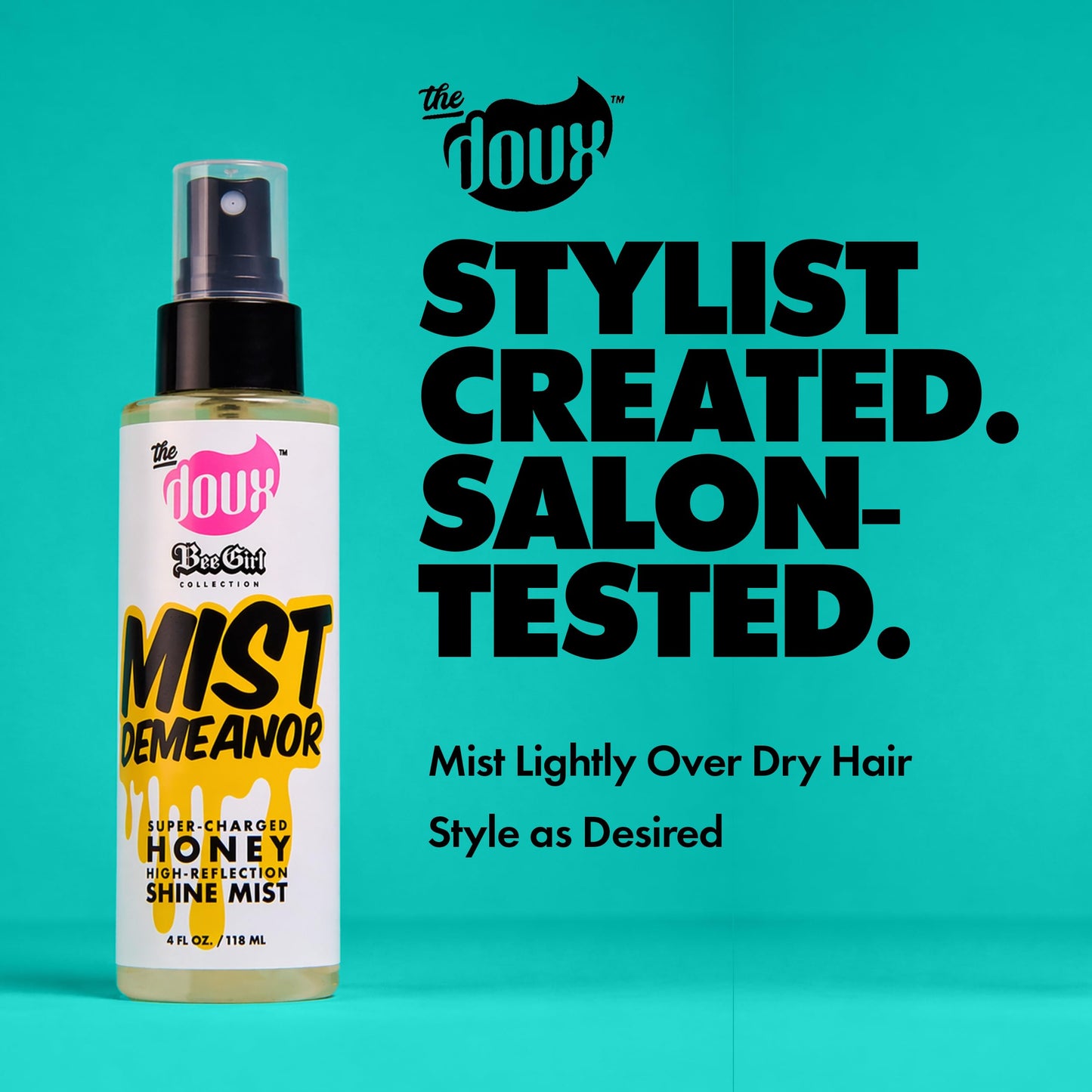 The Doux - MIST DEMEANOR Honey Shine Mist - Hair Mist for Shine - Resists Humidity and Provides Heat Protection - Finishing Spray Hair Product