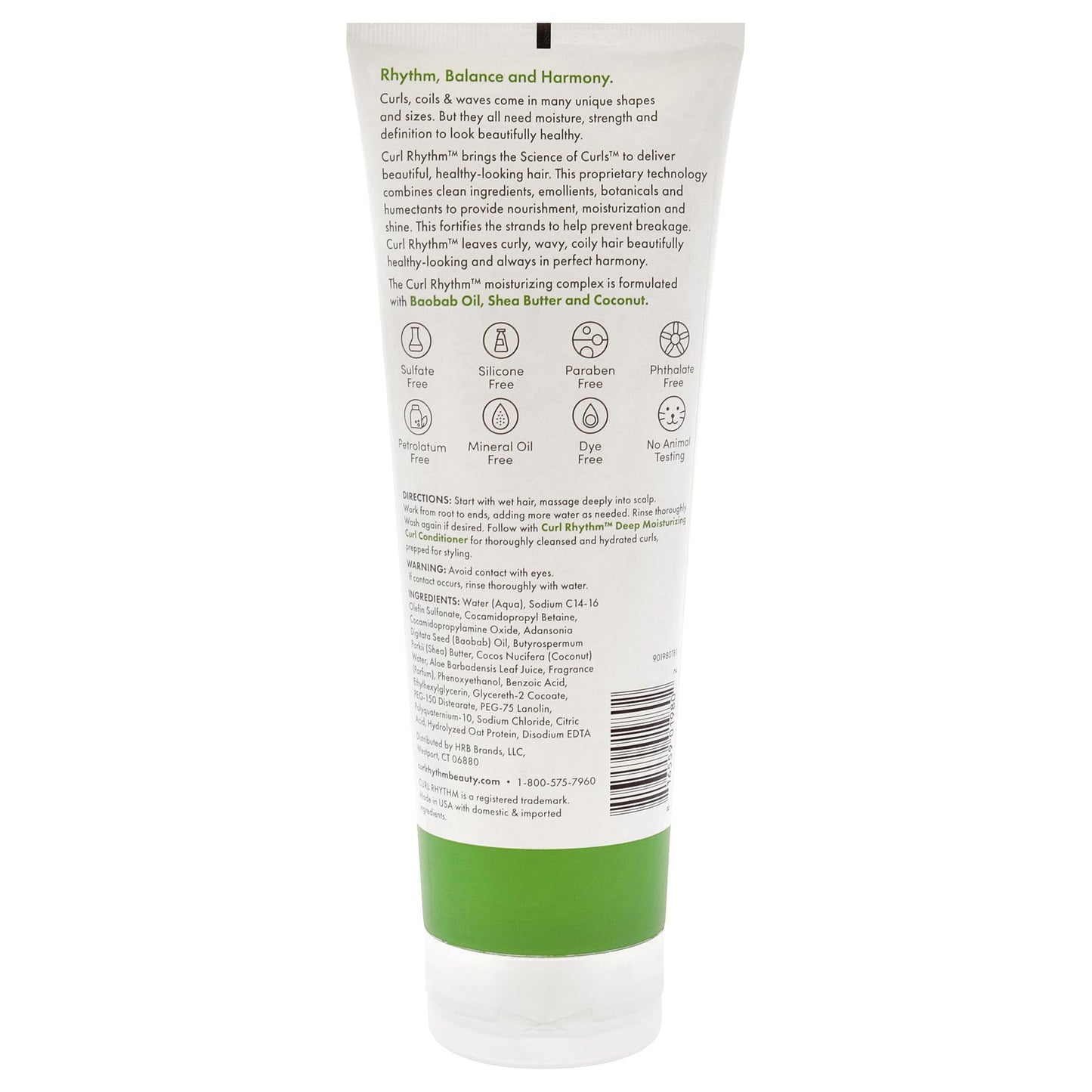 Curl Rhythm Deep Moisturizing Curl Shampoo - Curly Hair Shampoo for Hydration - With Shea Butter and Coconut - Silicone and Sulfate Free - 10 oz