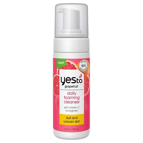 Yes To Grapefruit Daily Foaming Cleanser, Brightening Face Wash That Removes Make Up & Impurities Without Stripping Skin & Leaves You Glowing