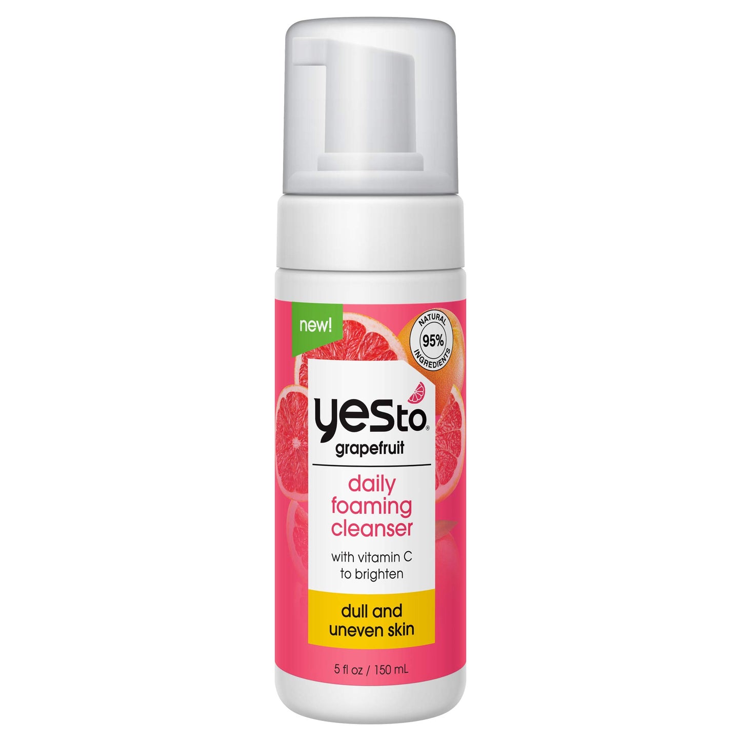 Yes To Grapefruit Daily Foaming Cleanser, Brightening Face Wash That Removes Make Up & Impurities Without Stripping Skin & Leaves You Glowing