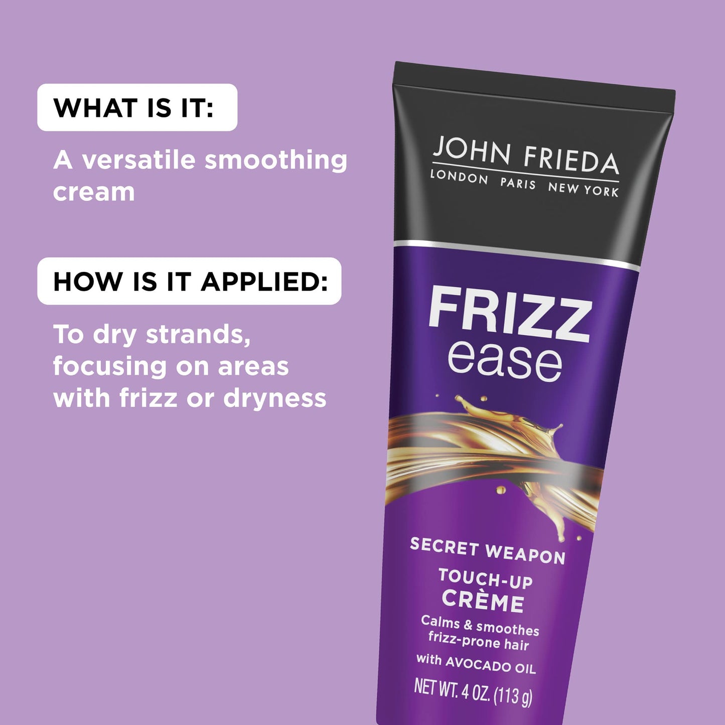 Frizz-Ease Style Creme Size 4z John Frieda Frizz-Ease Secret Weapon Flawless Finishing Cream