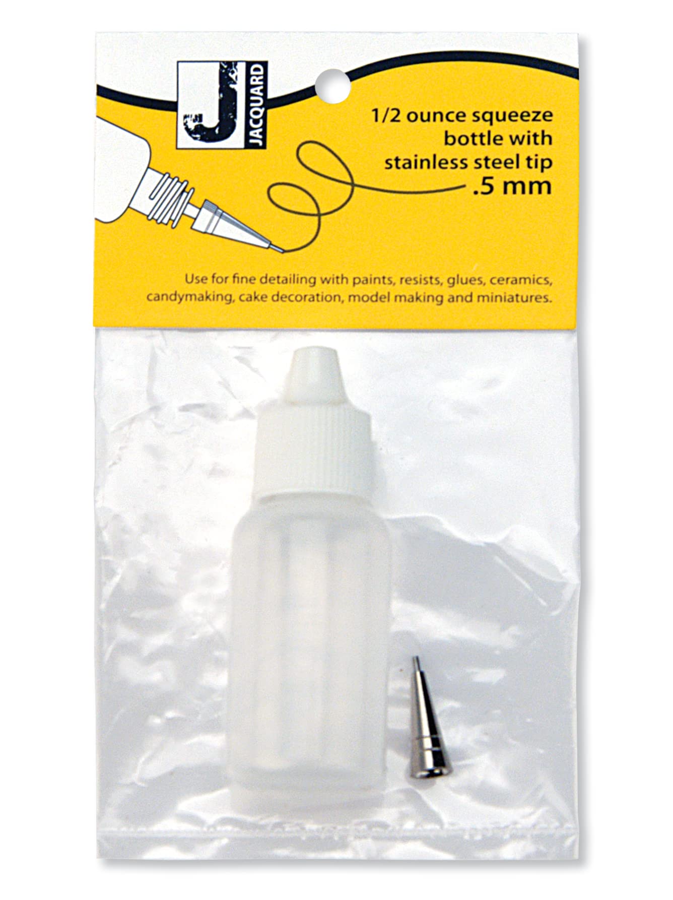 Jacquard Small Applicator Bottle, 1/2 fl. oz., Metal Tip, .5mm