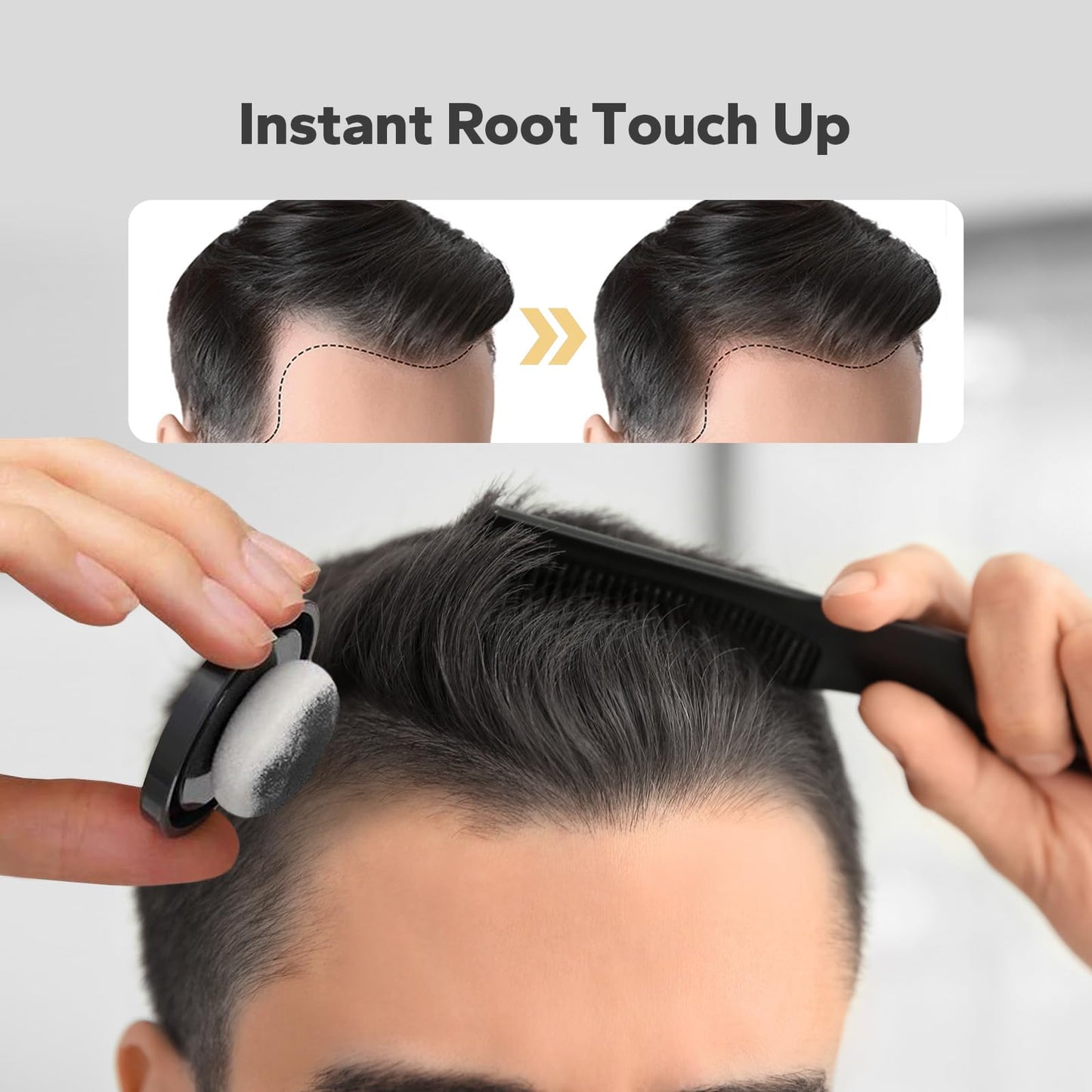 StyleShark Hairline Powder for Women & Men - Stain-Proof Root Touch Up for Thinning Hair, Sweatproof, Quick Cover Up (Black)