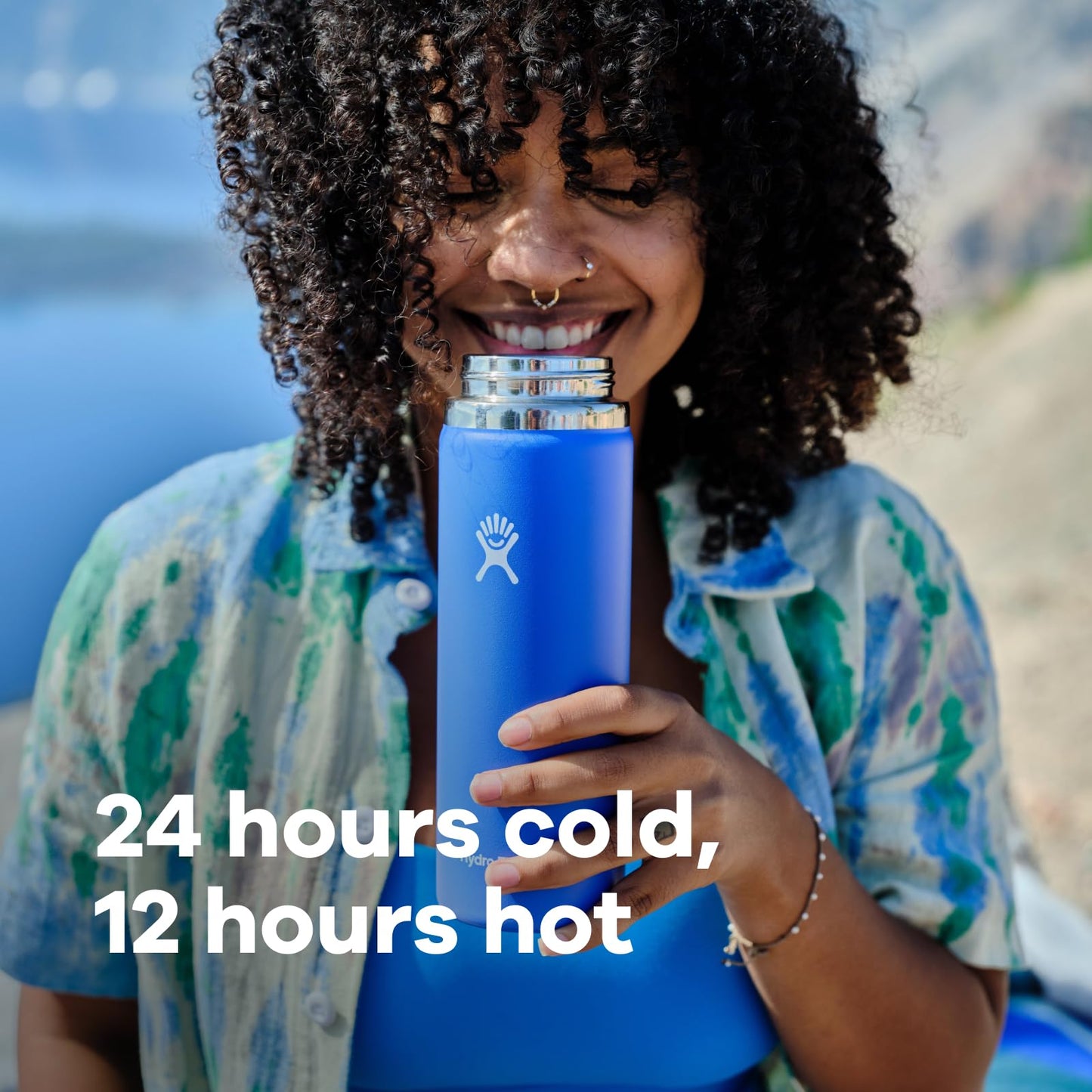 Hydro Flask Water Bottle - Insulated Stainless Steel - Wide Mouth Flex Lid, Non Spill, Leakproof and Refillable in 32 Oz Black