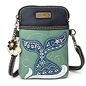 CHALA Dazzled Cell Phone Crossbody Purse-Women PU Leather Multicolor Handbag with Adjustable Strap - Mermaid Tail - teal