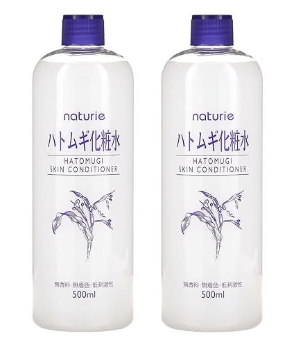 Naturie Adlay (Hatomugi) Skin Conditioner Lotion Toner 500ml Coix Seed Extract 2pack Bundle