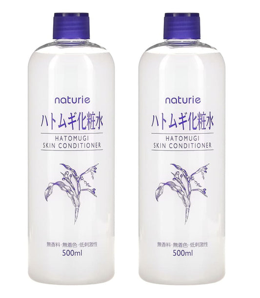 Naturie Adlay (Hatomugi) Skin Conditioner Lotion Toner 500ml Coix Seed Extract 2pack Bundle