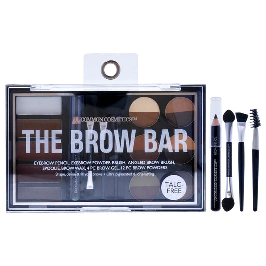 Uncommon Cosmetics The Brow Bar - All-in-One Kit with Variety of Ultra-Pigmented Shades - Eyebrow Gel, Brow Wax and 16 Brow Powders - 21 Pc Gift Set