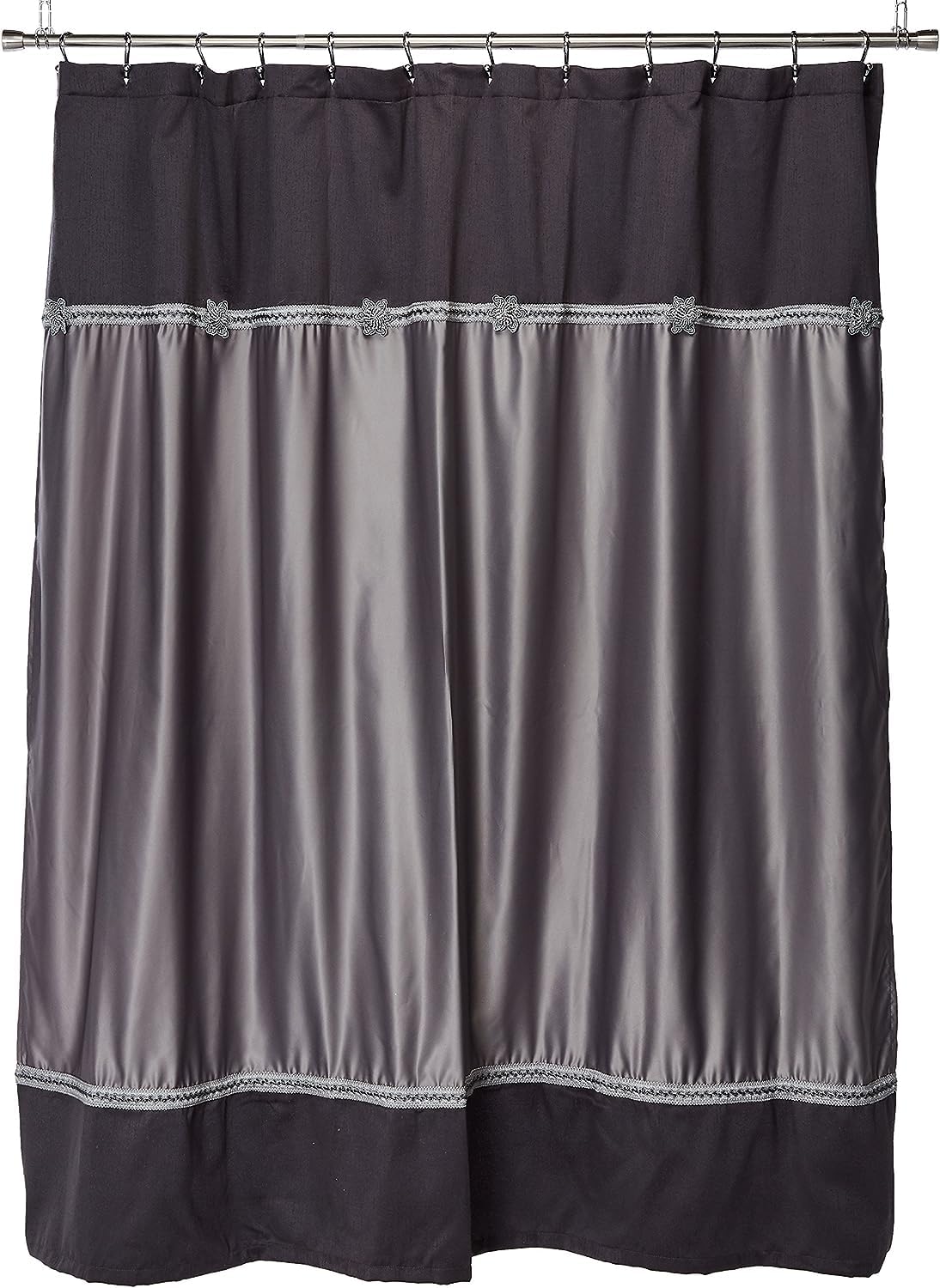 Avanti Linens - Fabric Shower Curtain, Elegant Bathroom Decor (Braided Medallion Collection, 72")