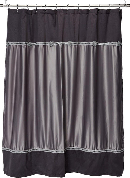 Avanti Linens - Fabric Shower Curtain, Elegant Bathroom Decor (Braided Medallion Collection, 72")