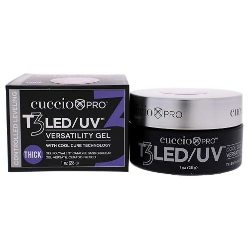 Cuccio Pro T3 Cool Cure Versatility Gel - Controlled Levelling - LED And UV - Incredibly Flexible - Strong Adhesion - Thick Viscosity - Fast Beauty & Personal Care Cuccio