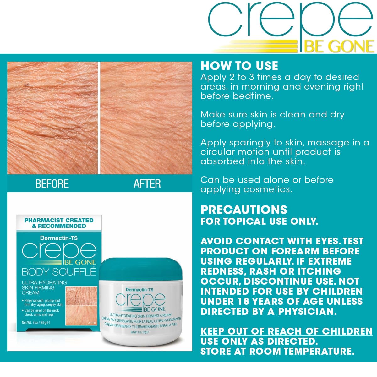 Dermactin Crepe Be Gone Body Souffle 2.5 ounce (6-Pack)