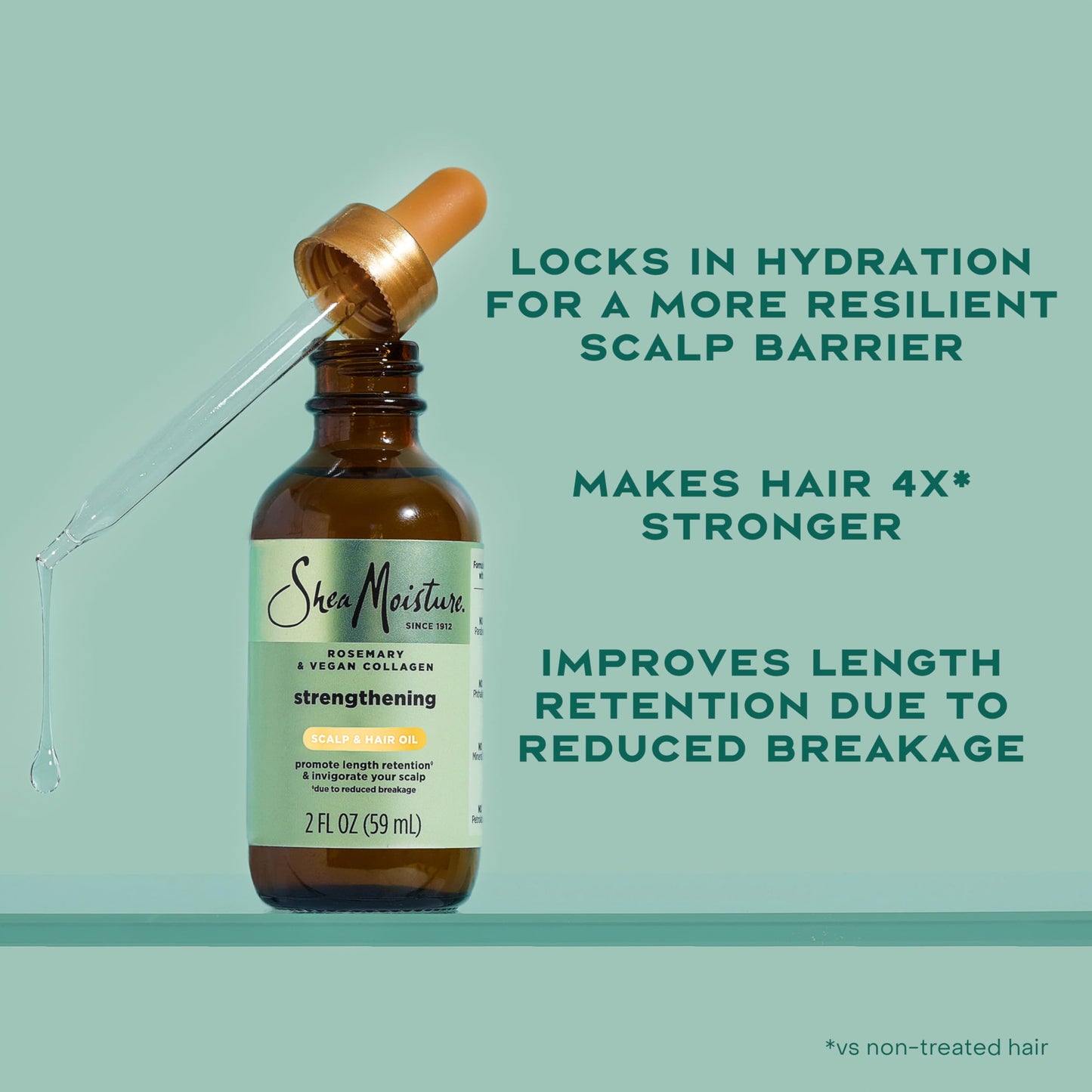 Shea Moisture Strengthening Scalp & Hair Oil Rosemary & Vegan Collagen To Protect The Scalp And Strengthen Hair With ScalpBoost Technology