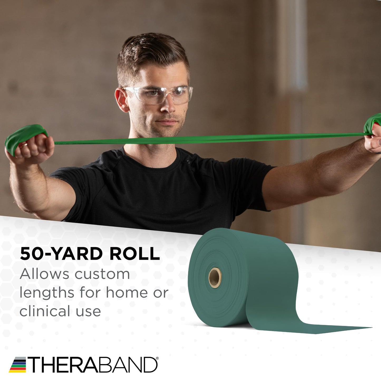 THERABAND Resistance Band, Green, Heavy, 50-Yard Roll, Latex Elastic Band for Exercise, Stretching, Physical Therapy, Yoga, Pilates, Home Workouts,…