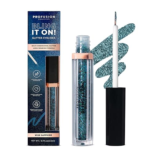 Profusion Cosmetics Bling It On! Glitter Eyeliner - Multi-Dimensional Liquid Liner with a Long-Wearing Formula Delivers a High-Impact, Multi-Use…