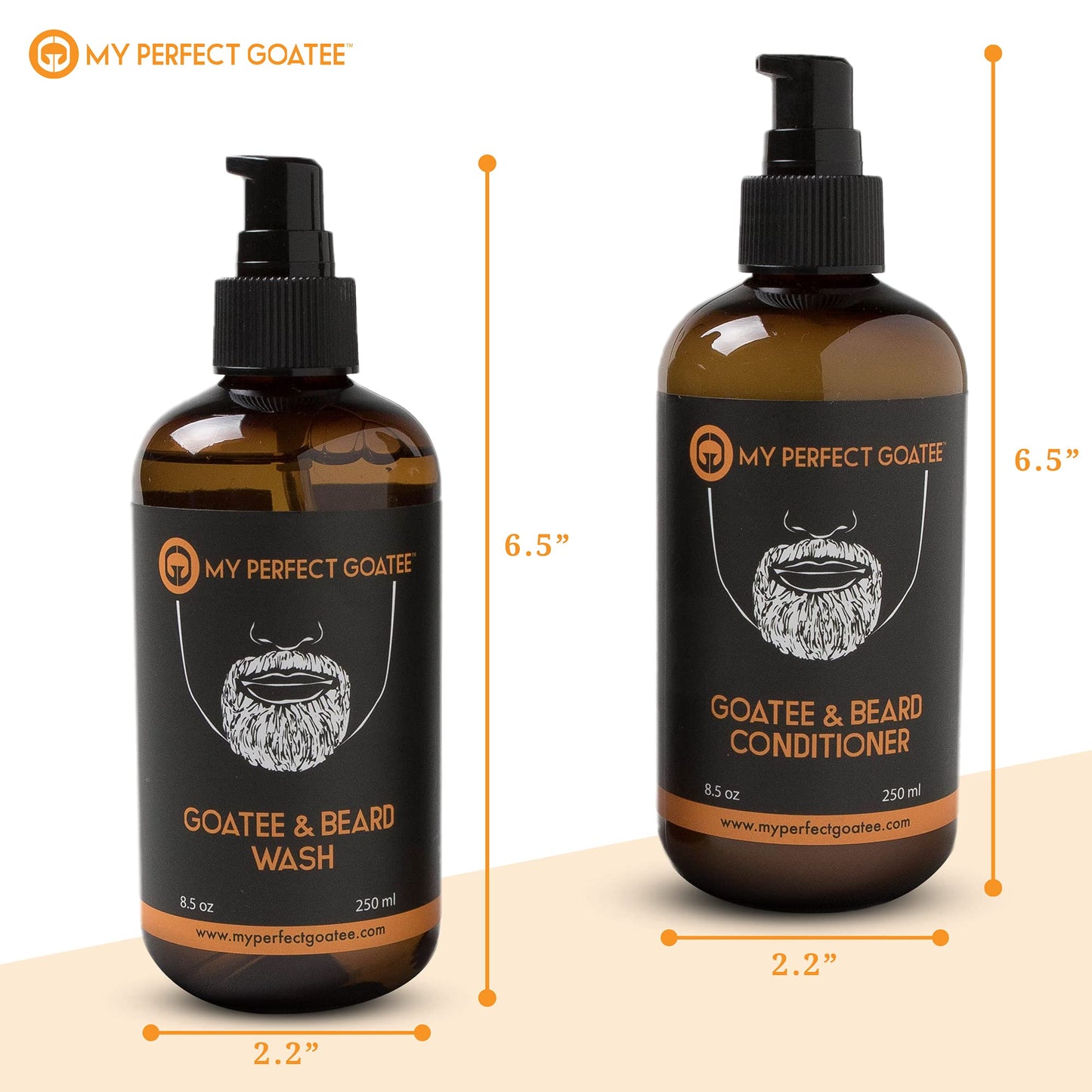My Perfect Goatee Beard Wash and Conditioner Set for Men - Complete Beard Care Kit - 8.5oz Each - Softens & Strengthens - Eliminates Itch & Dandruff