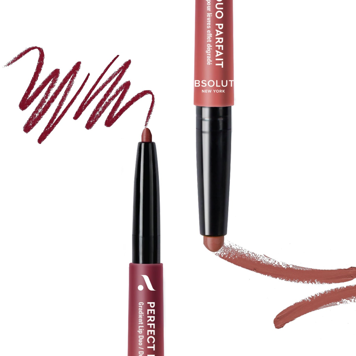 Absolute New York ALD05 Perfect Pair Lip Duo, Fuller and Poutier Lips, Deeper Shade For Lip Contouring, Satin Lipstick and Lip Liner