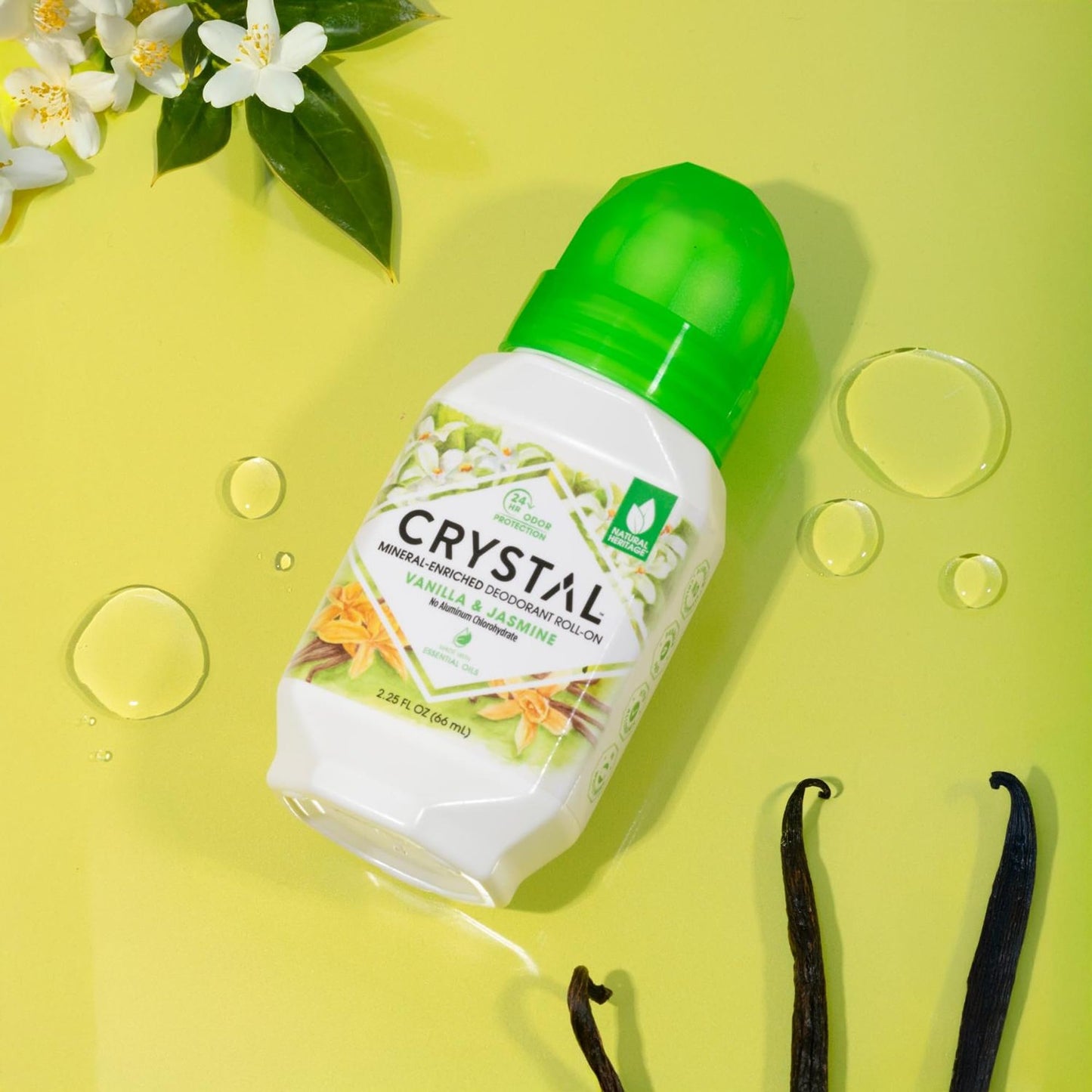 Crystal Mineral Deodorant Roll-On, Vanilla Jasmine, 2.25 fl oz Beauty and Personal Care Crystal Essence