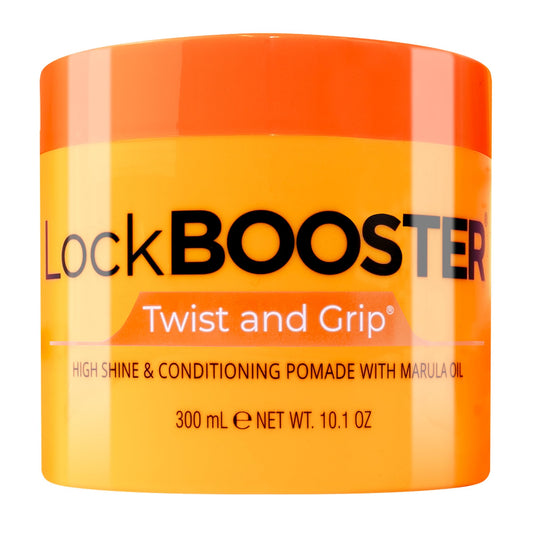 Style Factor Lock BOOSTER Twist & Grip Braid Gel (10.1 Oz.) with Marula Oil - Strong Hold, Flake-Free, Frizz-Free Hair Braiding Gel for Defined