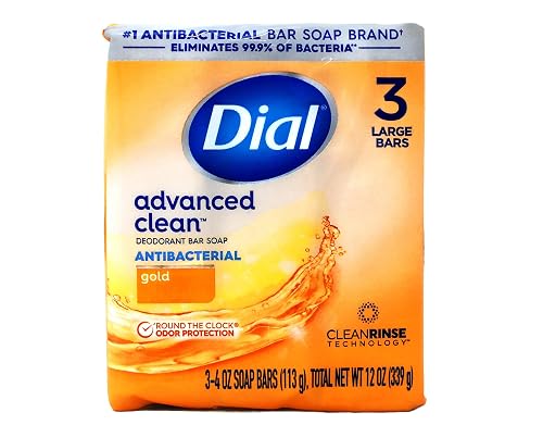 Antibacterial Soap Bars, Gold, 3 bars each, (Pack of 12)