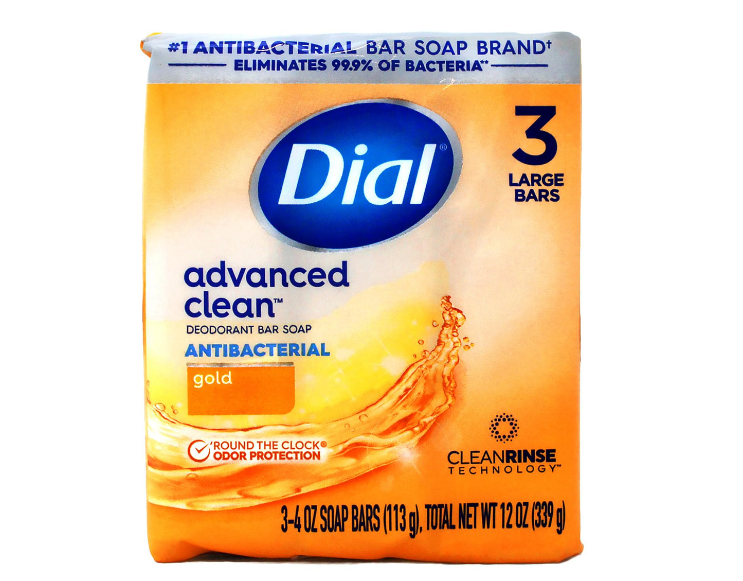 Antibacterial Soap Bars, Gold, 3 bars each, (Pack of 12)