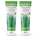 Badger Organic Aloe Vera Gel for Face & Body, 96% Pure Unscented Organic Aloe Gel for Cooling, Soothing, Non-Sticky Sunburn Relief, Vegan, Fair Trade