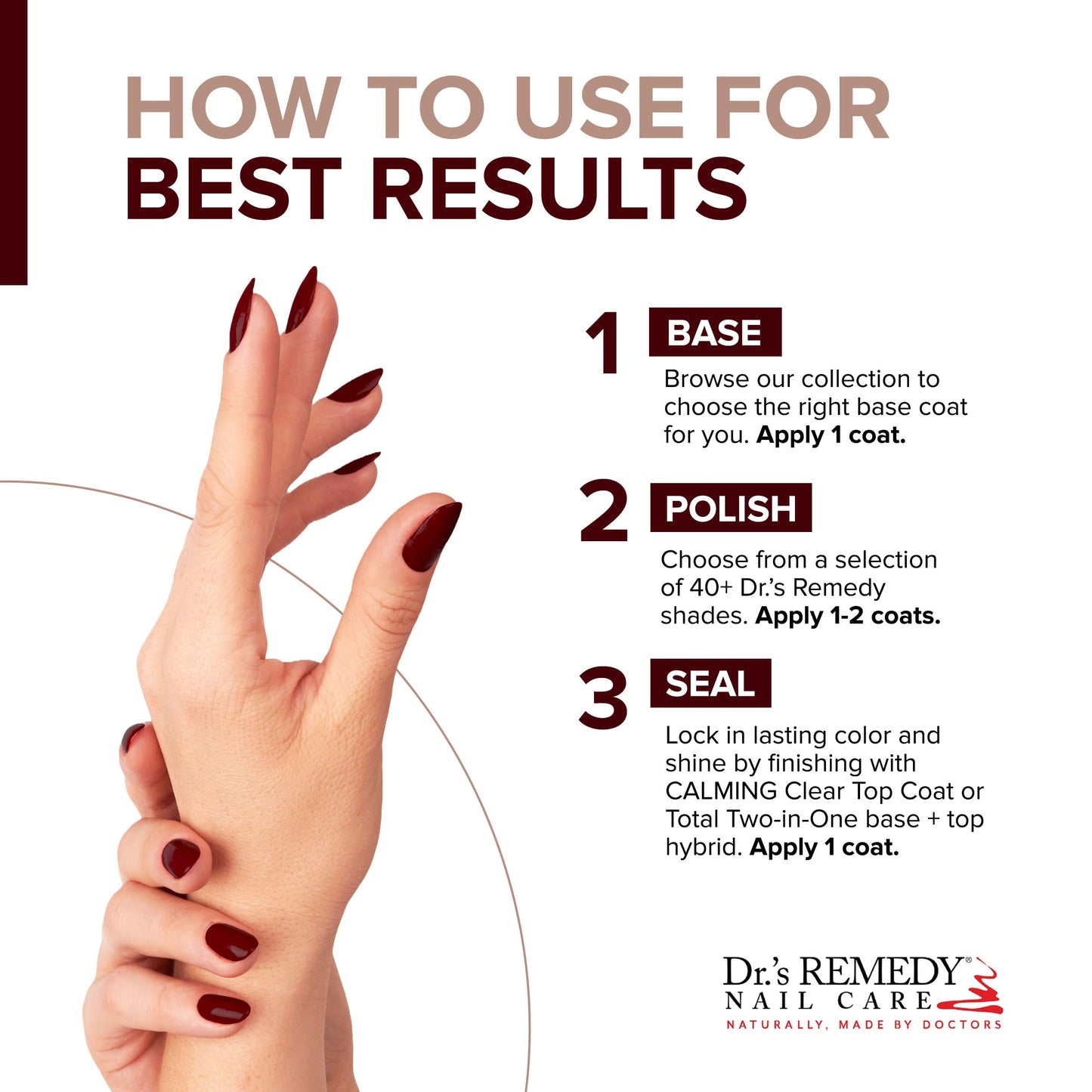 Dr’s Remedy Enriched Nail Polish: Non Toxic, All Natural, and Organic - Doctor Formulated: Strengthens, Restores, Heals, and Protects '24-Free'