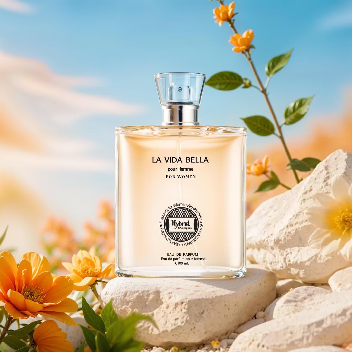 Hybrid & Company La Vida Bella Fragrance for Women Eau De Parfum Natural Spray Elegant Scent, 3.4 Fl Oz