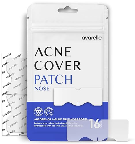 Avarelle ZitOut Nose Patches (16 Patches) | Tea Tree Acne Patches for Nose Zits & Pore Blackhead | Nose Strips for Blackheads with Niacinamide |