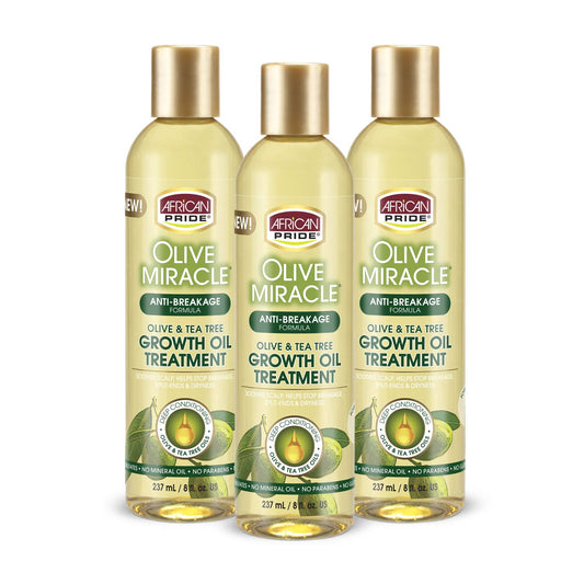 AFRICAN PRIDE Olive Miracle Growth Oil, 8 Oz (Pack of 3)