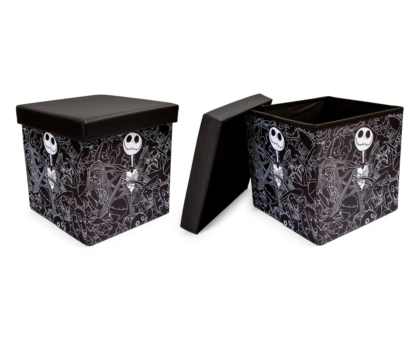 Disney The Nightmare Before Christmas Jack Skellington 15-Inch Storage Bin Cube Organizers, Set of 2 | Fabric Basket Container, Cubby Closet…