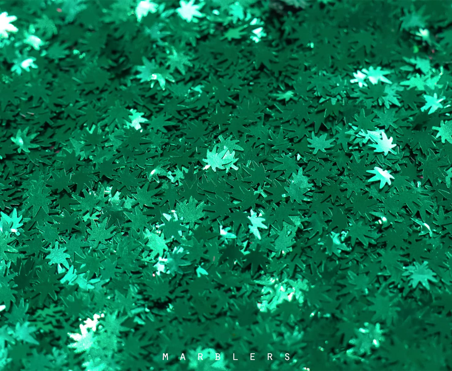 MARBLERS [Cannabis] Shape Glitter for Body & Face 0.11oz (3g) | Flake | Non-Toxic | Vegan | Cruelty-Free | Eyeshadow, Nail Polish, Nail Art |