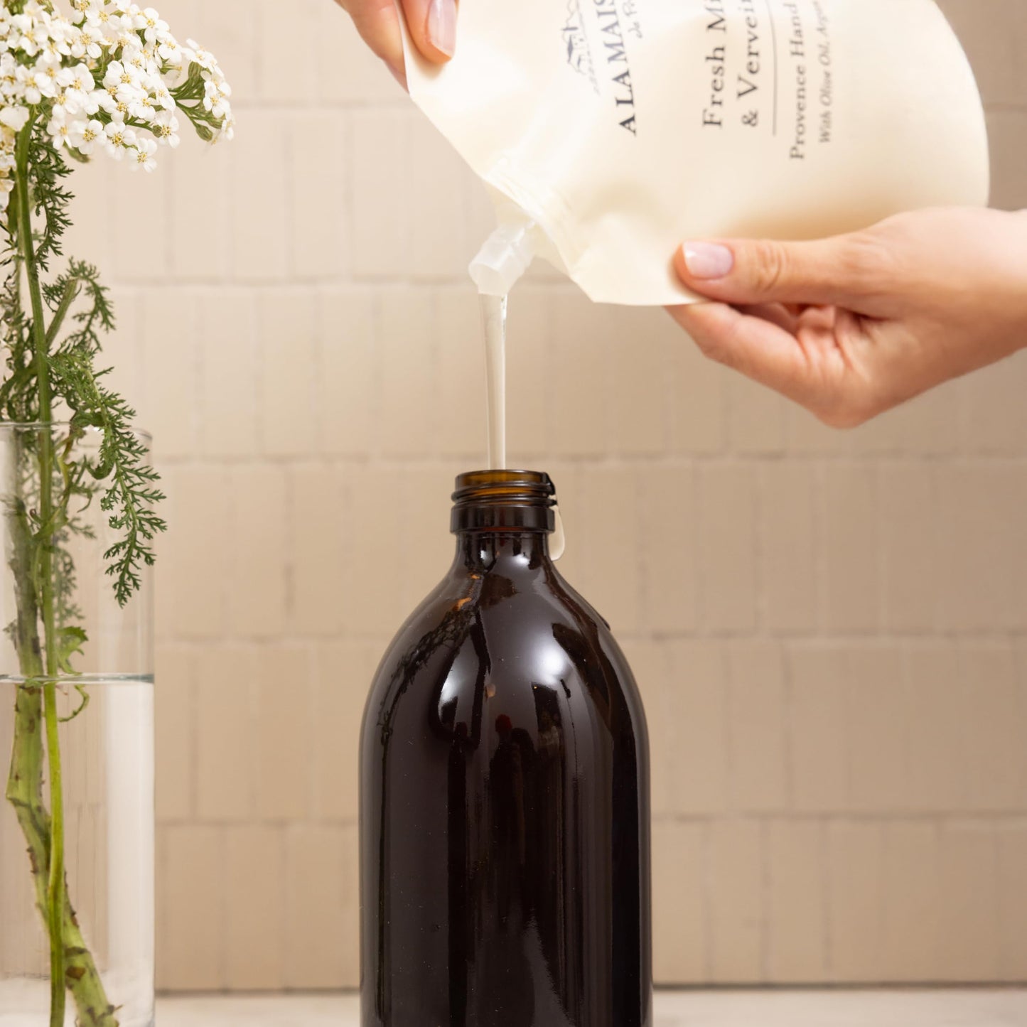 A LA MAISON Hand Soap Refill Pouch - Fresh Mint & Verveine - Liquid Hand Wash Refill, Eco-Friendly & Recyclable - Plant-Based, Biodegradable, Made in Beauty & Personal Care A LA MAISON