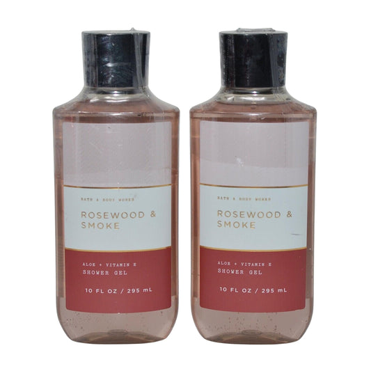 Bath & Body Works Shower Gel Gift Set 10oz Each Pack of 2 (Rosewood and Smoke)
