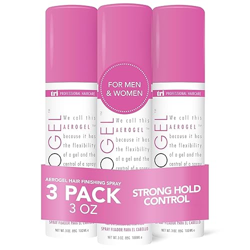 TRIDESIGN Aerogel Hairspray - Strong Hold Hair Finishing Spray for Volumizing & Control, Flexible Styling for All Hair Types, Non-Sticky and Scented