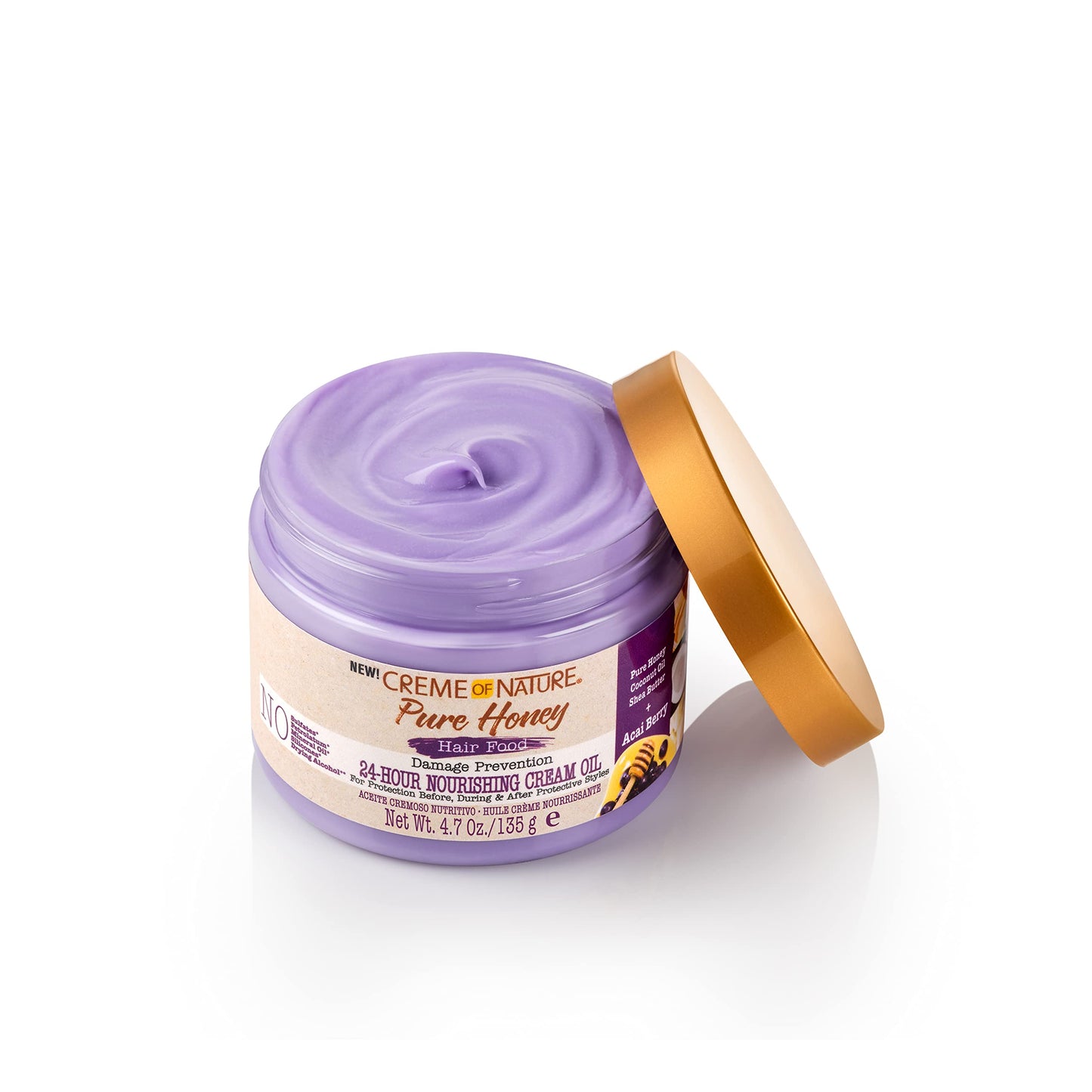 Creme of Nature, Acai Hair Cream, Honey and Acai Collection, 4.7 Oz