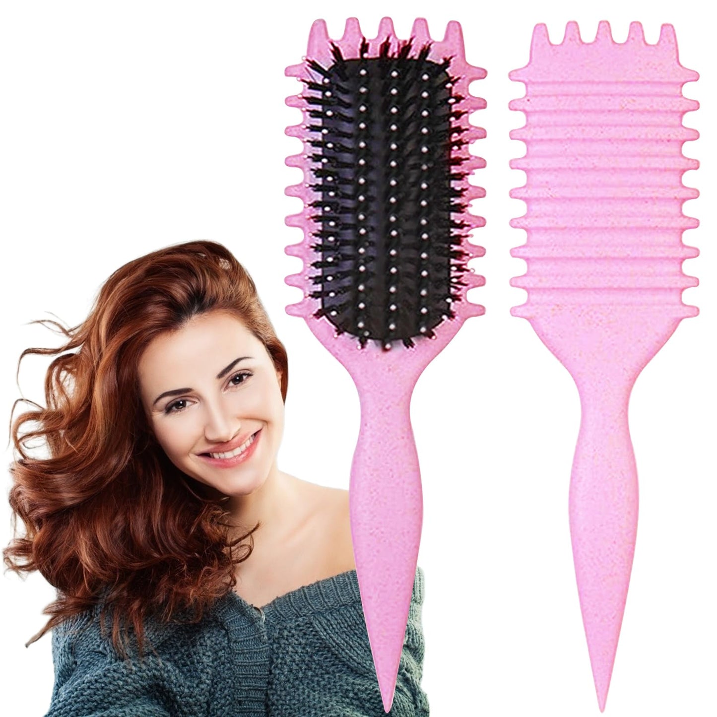 1 PCS Curly Hair Brush, Curl Defining Brush, Curly Hair to Reduce Pulling (Pink) Beauty and Personal Care UVZNUMG Default Title