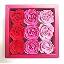 Box of Flora Scented Roses Flower Bath Soap, Plant Essential Oil Rose Soap in Gift Box, Gift for Anniversary/Birthday/Wedding/Valentine’s Day/Mother’s