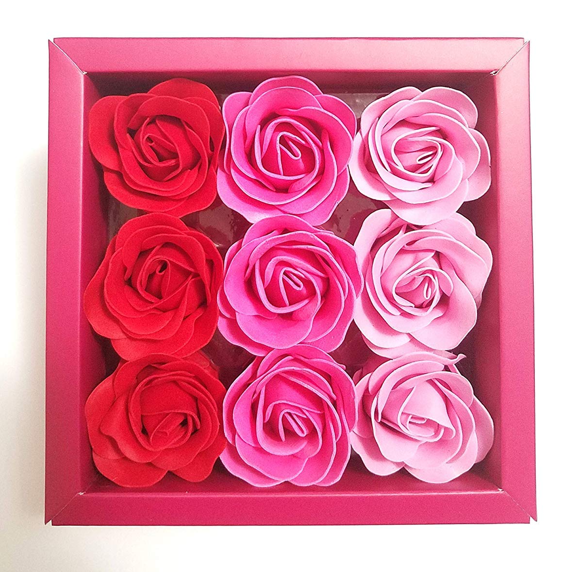 Box of Flora Scented Roses Flower Bath Soap, Plant Essential Oil Rose Soap in Gift Box, Gift for Anniversary/Birthday/Wedding/Valentine’s Day/Mother’s