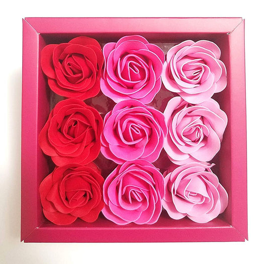 Box of Flora Scented Roses Flower Bath Soap, Plant Essential Oil Rose Soap in Gift Box, Gift for Anniversary/Birthday/Wedding/Valentine’s Day/Mother’s