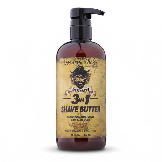 DeadeyeDick's 3-in-1 Shave Butter - Natural Shave Cream for Face, Head & Body - Gentle, Non-Irritating Formula for All Skin Types - 16 FL OZ Beauty and Personal Care Deadeye Dick's