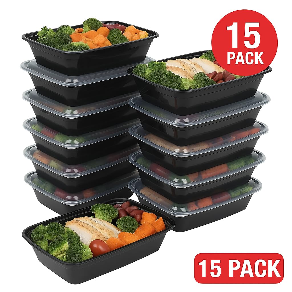 Ruthy's Outlet Meal Prep Containers W/Lids -Square Food Storage - BPA-Free| Stackable | Microwave | Freezer & Dishwasher Safe | Reusable Lunch Bento…