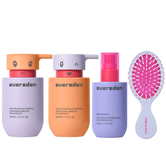 Evereden Kids Shampoo, Conditioner & Detangling Spray Set | Dermatologist-Tested, Plant Protein Peptides & Argan Oil | Gentle, No Silicones, Sulfate Beauty & Personal Care Evereden
