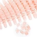 LIARTY 240 Pcs Natural French Short False Nails 12 Size Acrylic Full Cover Nails with Simple Case Press on(240Pcs)