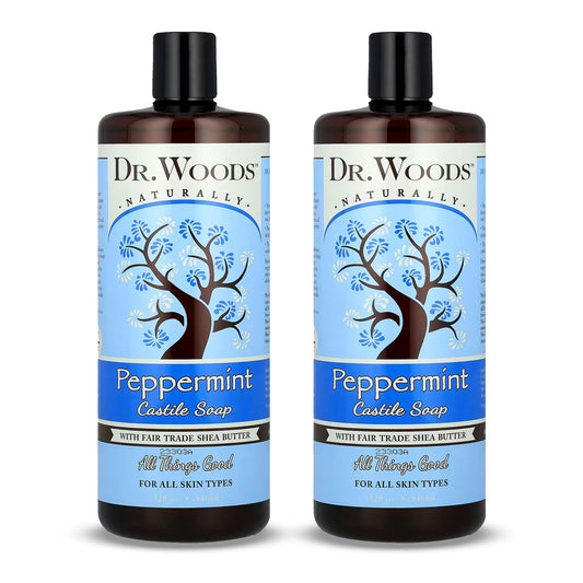 Dr. Woods Peppermint Liquid Castile Soap- Castile Soap with Pure Peppermint Oil, Body Wash for Men and Women, Organic Shea Butter, Natural Cleaner Beauty & Personal Care Dr. Woods