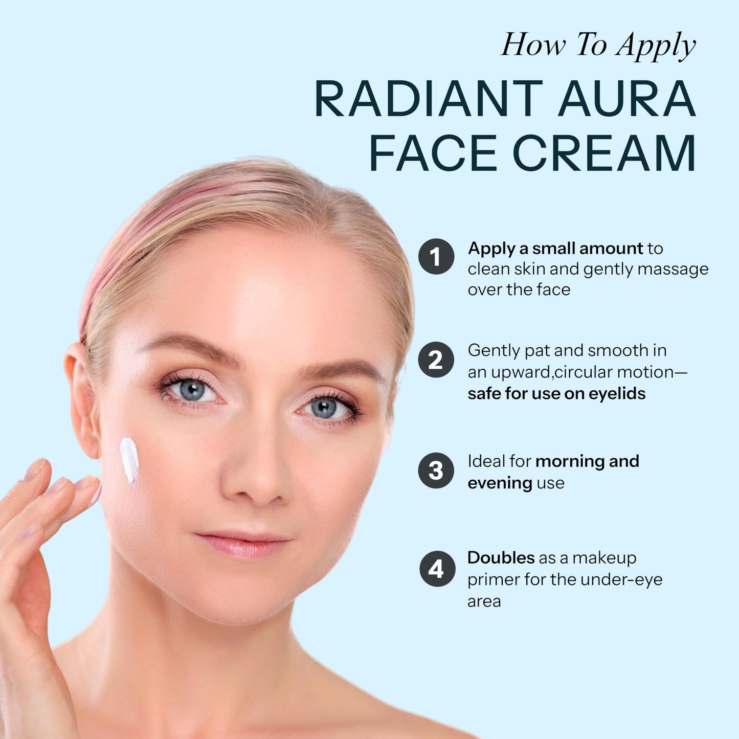 Radiant Aura Hyaluronic Acid & Ceramide Face Moisturizer - Dermatologist Tested, Anti Aging, Korean Skin Care - Hydrating Face Cream, Softens